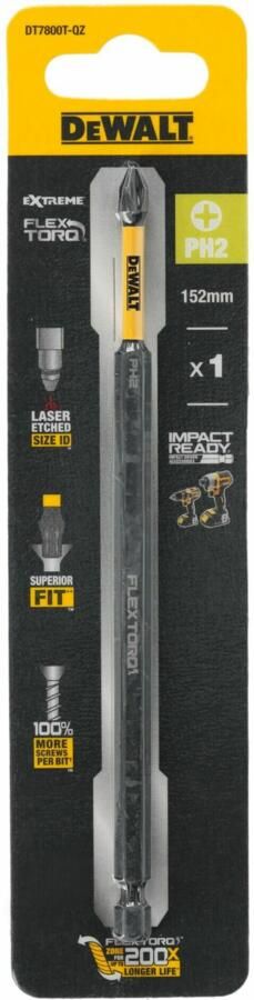 DeWalt Accessoires DT7800T-QZ Schroefbit FLEXTORQ 152mm PH2 DT7800T-QZ