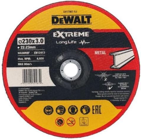 DeWalt Accessoires DX17987-XJ Doorslijpschijf EXTREME 230x22 2x2 8mm Metaal DX17987-XJ