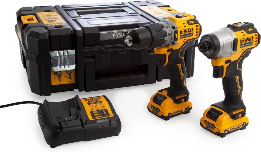 DeWalt DCK2111L2T actieset DCD706 klopboorschroefmachine + DCF801 slagschroevendraaier 12v 3 0Ah XR DCK2111L2T