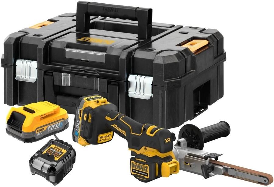 DeWalt DCM200E2T Accu stripschuurmachine 13mm 18V XR 1.7Ah POWERSTACK in T-Stak DCM200E2T-QW