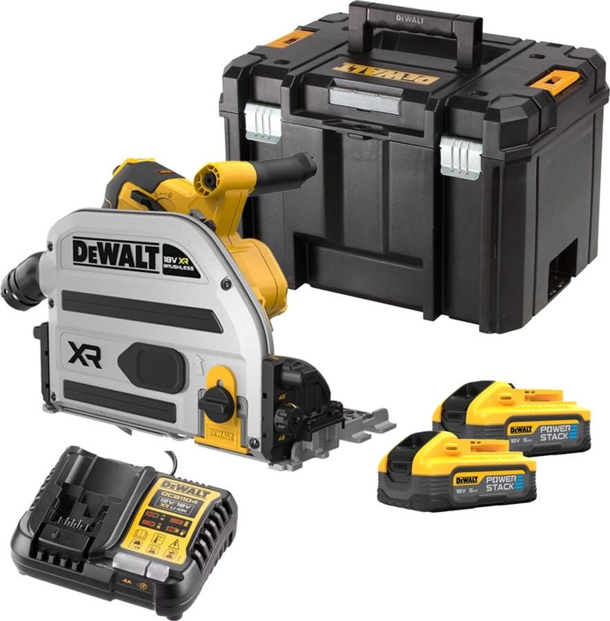 DeWalt DCS525H2T-QW 18V XR Invalzaag | 2x 5.0Ah 18V XR POWERSTACK accu's + lader | in TSTAK koffer DCS525H2T-QW