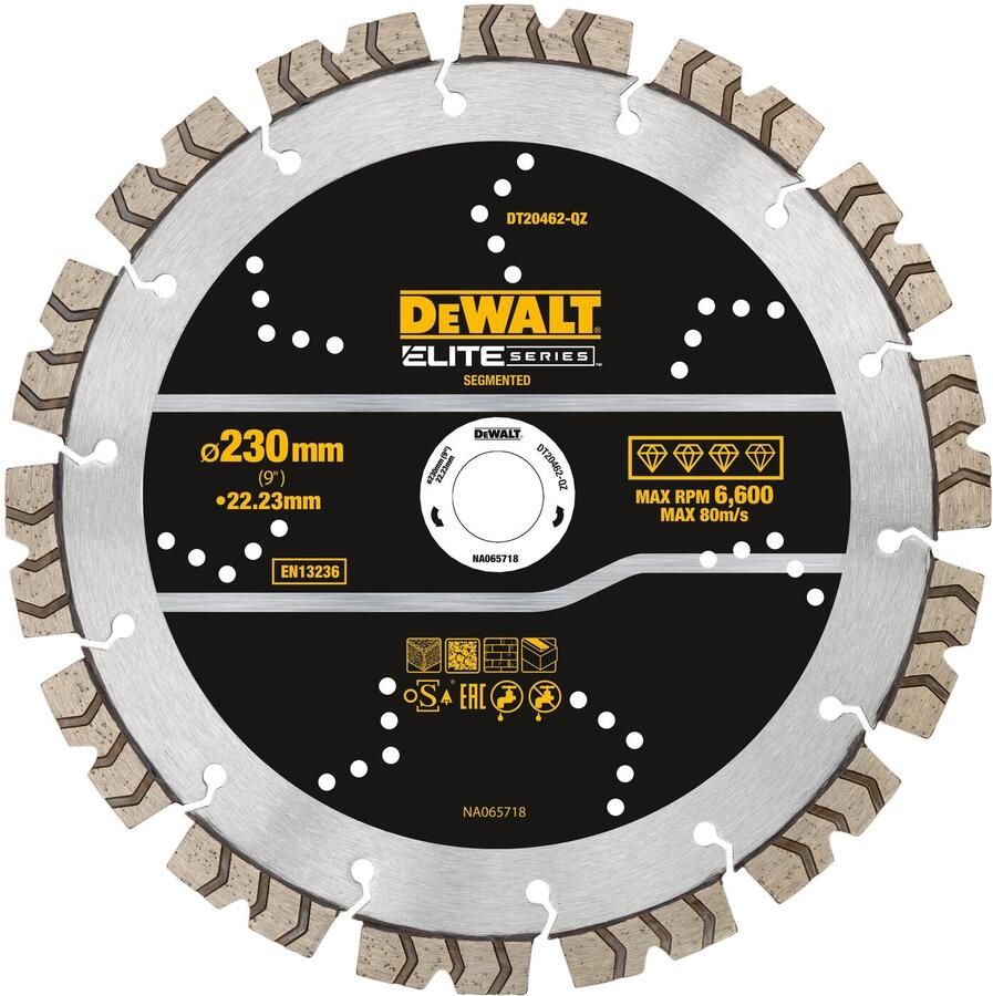 DeWalt DT20462-QZ Elite Diamantblad | Gesegmenteerd | 230 mm |Universeel DT20462-QZ