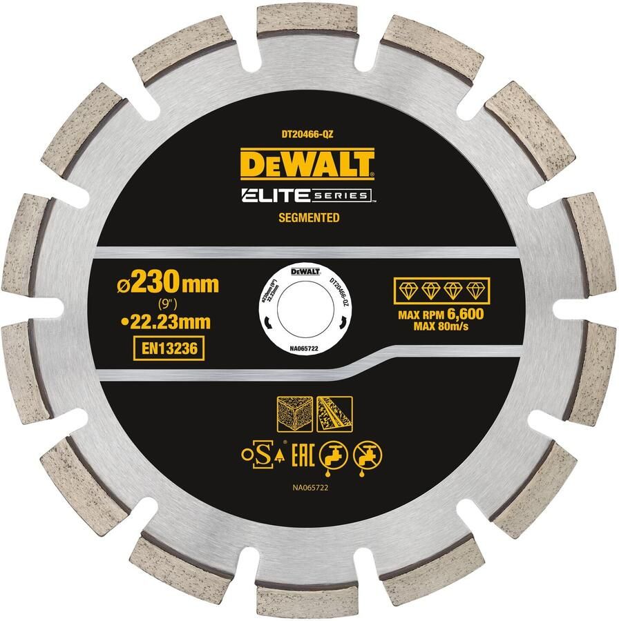 DeWalt DT20466-QZ Elite Diamantblad | Gesegmenteerd | 230 mm |Asfalt DT20466-QZ
