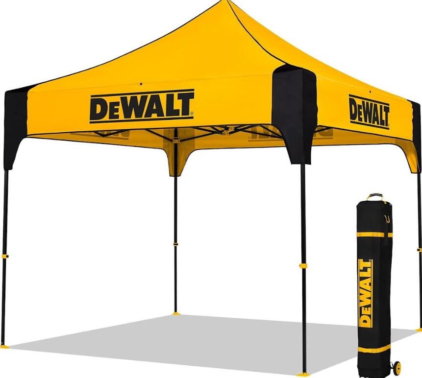 DeWalt DXWSBK10YL werkshelter E-Z UP 10 ft x 10 ft stalen frame geel zwart DXWSBK10YL