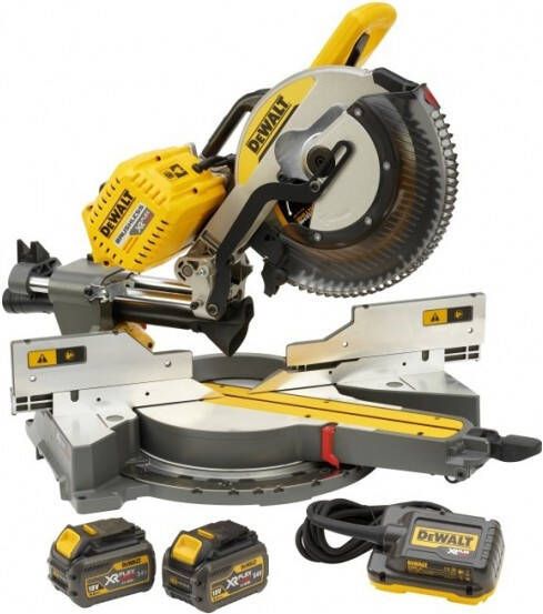 DeWalt DHS780T2A 2x54v XR Flerxvolt 305mm Afkort- en Verstekzaag met 2x 54V Accu Snellader DHS780T2A-QW