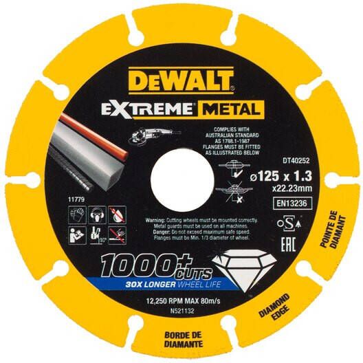 DeWalt DT40252 Extreme Metal Diamantschijf | 125 x 22.23 x 1.3 mm