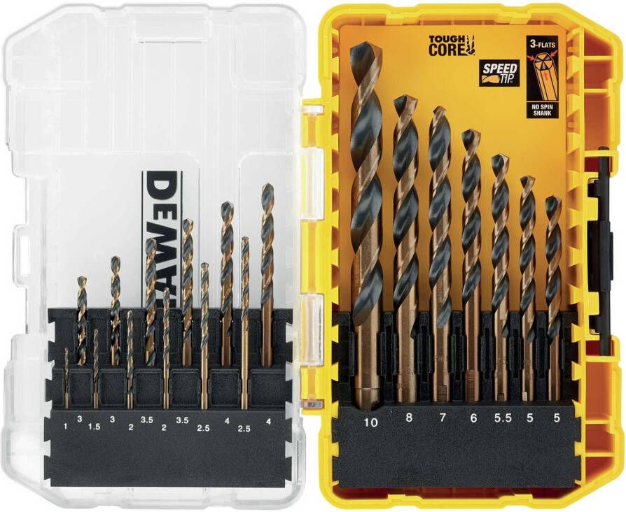 DeWalt Accessoires DT70728-QZ | 19-delig HSS metaalboorset | in ToughCase DT70728-QZ