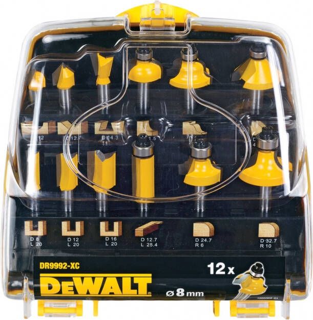 DeWalt DT90016-QZ Frezenset | 8 mm schacht | 12-dlg DT90016-QZ