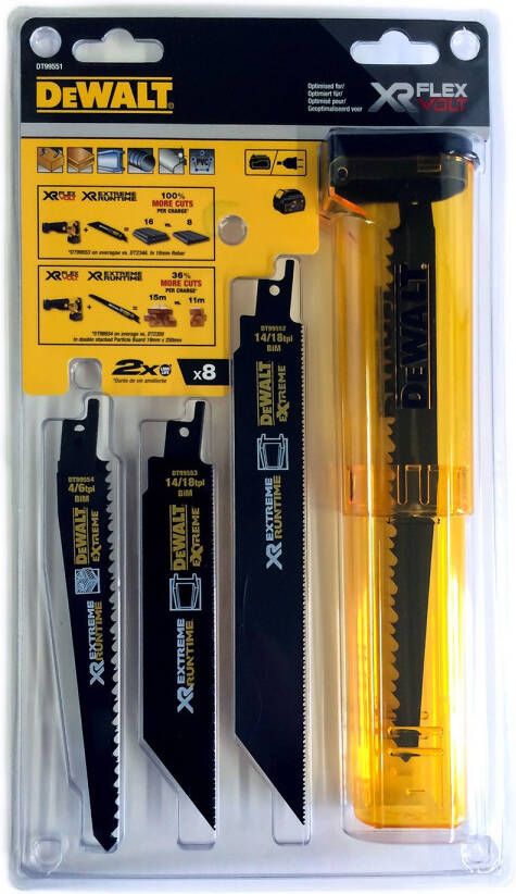 DeWalt Accessoires DT99551-QZ 8-delige set Reciprozaagbladen DT99551-QZ