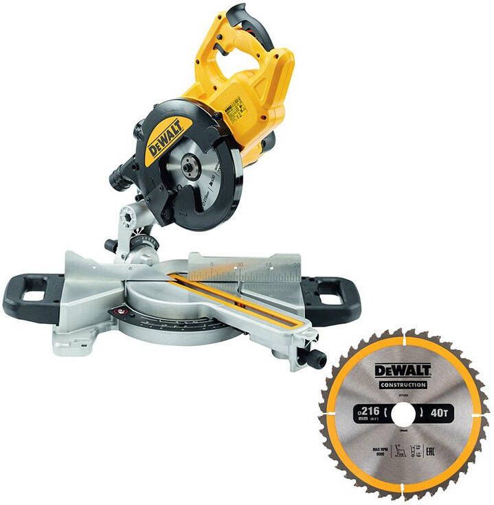 DeWalt DWS774EXB-QS Afkort- verstekzaag | 1400W | 216mm | met XPS-indicator | met extra zaagblad