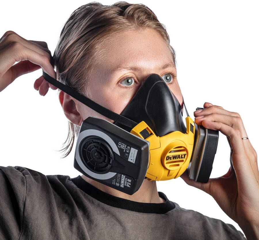 DeWalt DXIR1HMLP3 Lichtgewicht Halfgelaatsmasker met P3 filters | Maat L DXIR1HMLP3