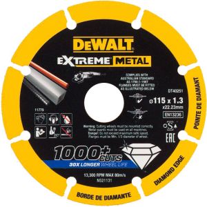 DeWalt EXTREME METAL doorslijpschijf metaal 115x22.23x1.3mm DT40251-QZ