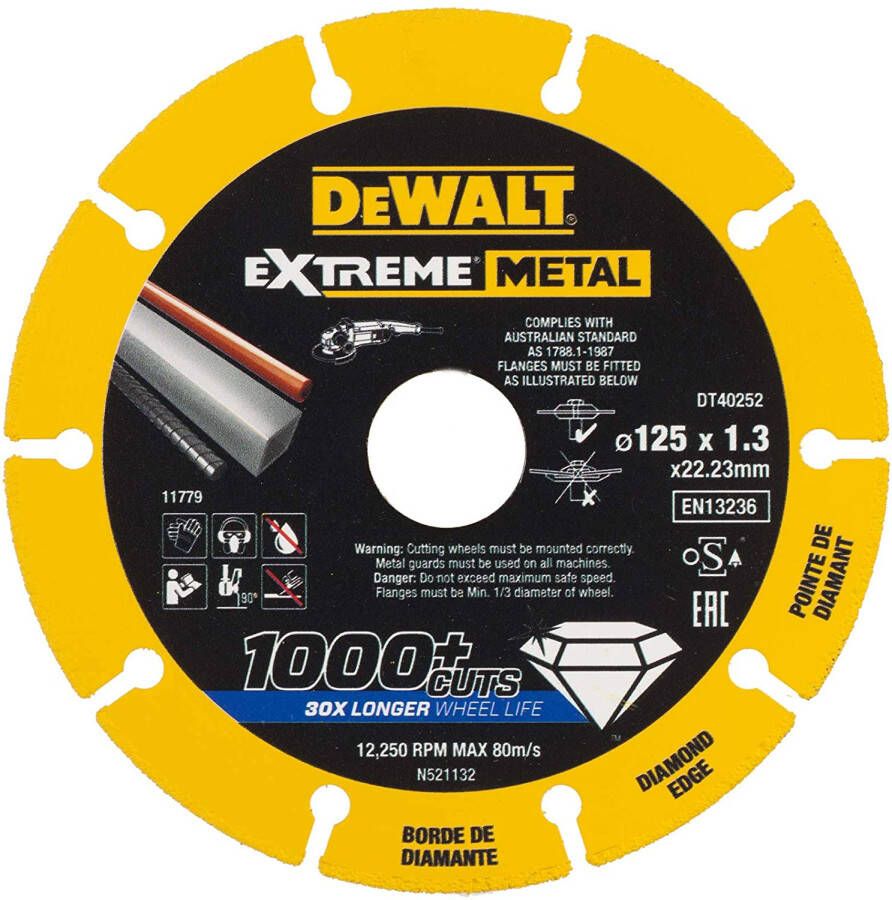 DeWalt Accessoires EXTREME METAL doorslijpschijf metaal 300x25.4x3.3mm DT40256-QZ