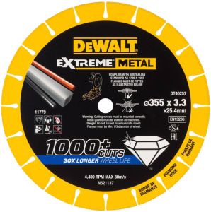 DeWalt EXTREME METAL doorslijpschijf metaal 355x25.4x3.3mm DT40257-QZ