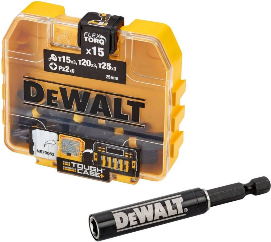 DeWalt Accessoires IMPACT Torsion 15-delige IMPACT mixed tic tac + schroefgeleider DT70522T-QZ