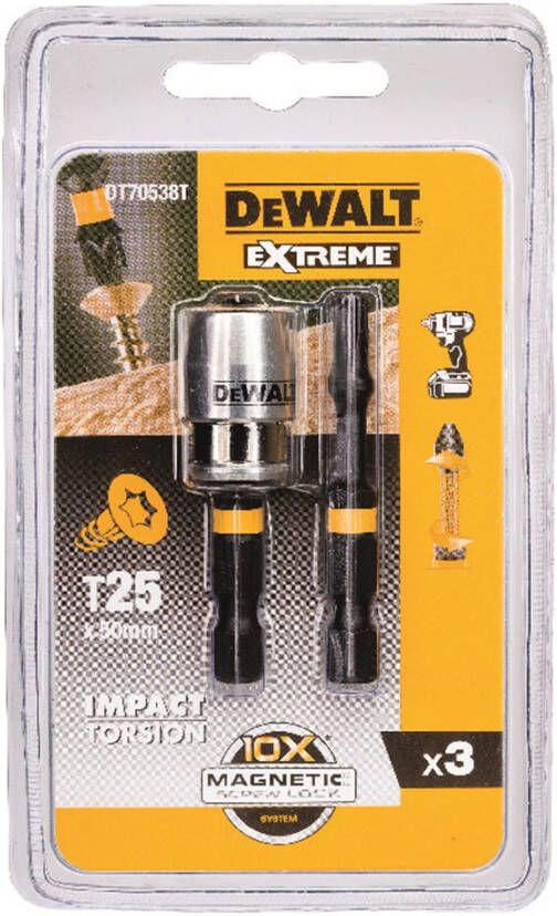 DeWalt IMPACT Torsion 2xT25 50mm + 1"MagLock DT70538T-QZ