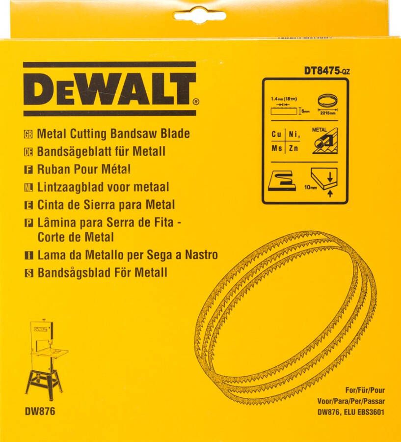 DeWalt Accessoires Lintzaagblad 2215x6x0 6mm 18TPI bochten zagen in non-ferro en kunststof (t.b.v. DW876) DT8475-QZ