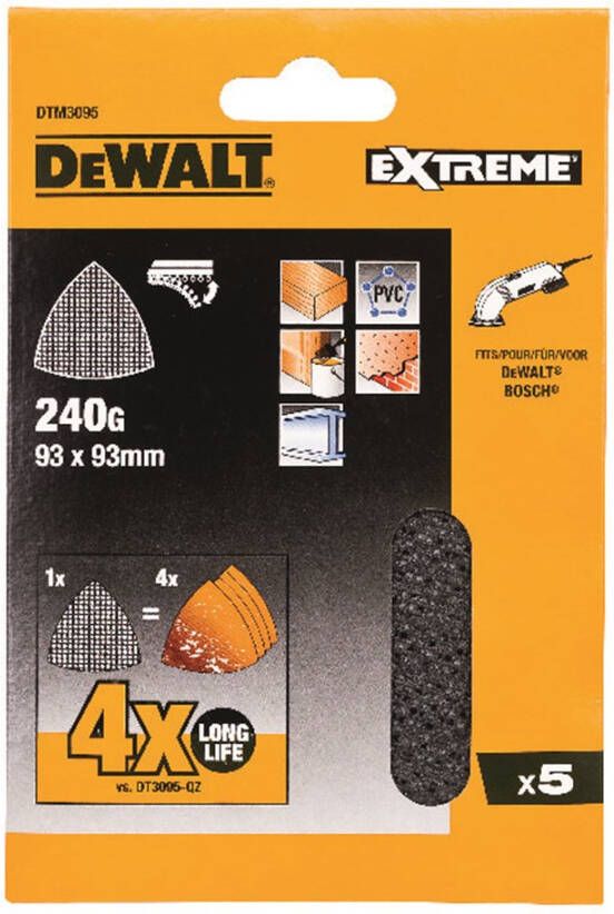 DeWalt Accessoires Mesh schuurgaas 93x93mm K240 | 5 stuks DTM3095-QZ