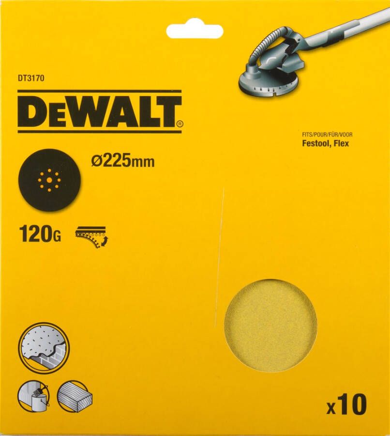 DeWalt Accessoires Schuurschijf Ø225mm Festool Flex 9 perf. K120 (10x) DT3170-QZ