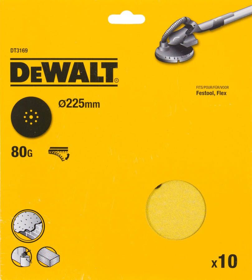 DeWalt Accessoires Schuurschijf Ø225mm Festool Flex 9 perf. K80 (10x) DT3169-QZ