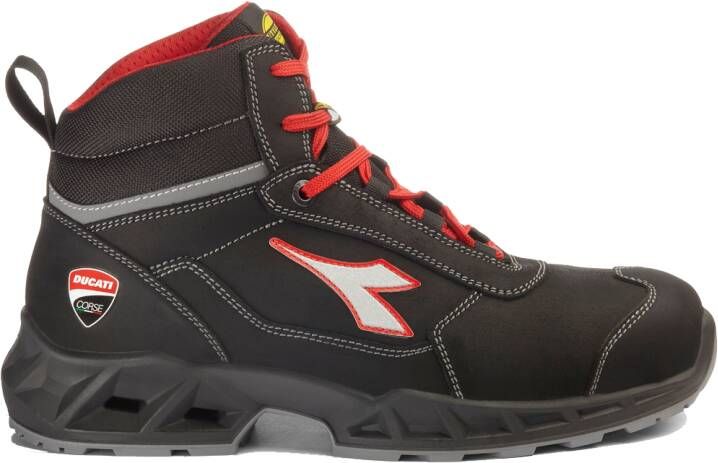 Diadora Werkschoen Shark Engine Mid 181227 S3S | Zwart Rood | 8053607618590