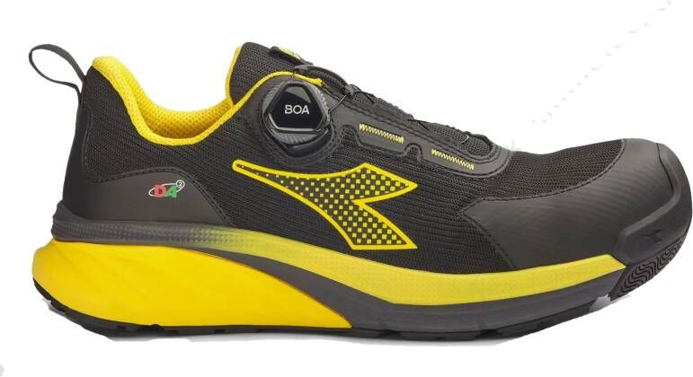 Diadora Werkschoen VORTEX DA2 BOA LOW S3S 182332 | Zwart Yellow Croms | 8054795151869