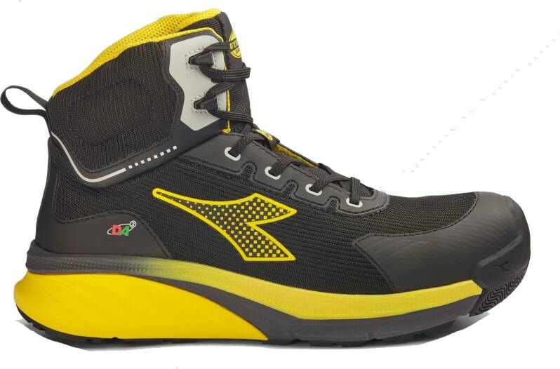 Diadora Werkschoen VORTEX DA2 MID S3S 182041 | Zwart Yellow Croms | 8054795151289