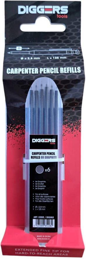Diggers 6 grafiet navullingen markeerpotlood retail DIG037