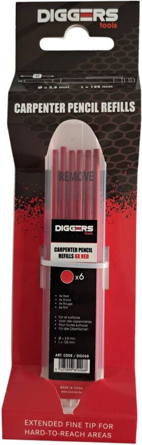 Diggers 6 Rode Navullingen Markeerpotlood DIG013 - Foto 1