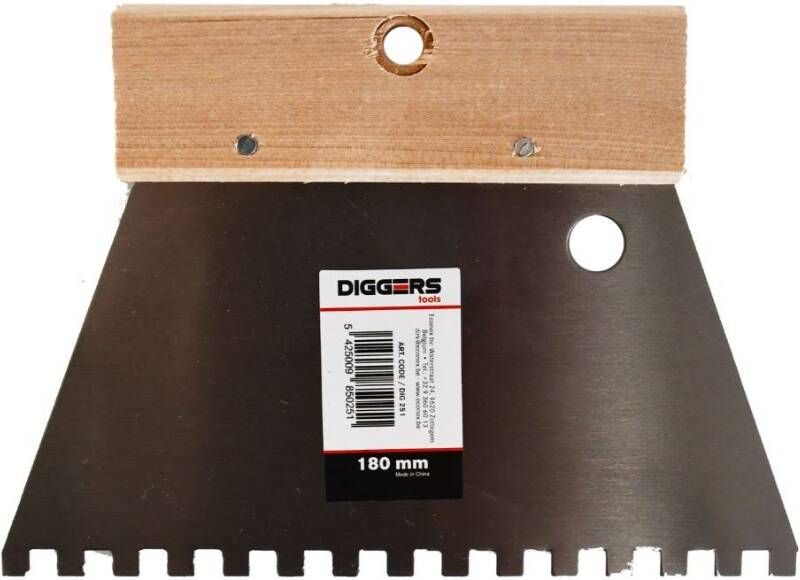 Diggers Lijmkam | 180mm | Grof | 6x6mm DIG251
