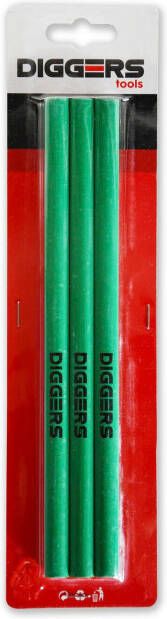 Diggers Schrijnwerkerspotlood | 24cm | Groen | 3 Stuks DIG395