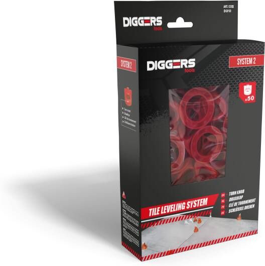 Diggers Tegeldraaiknop | 50 stuks | Systeem 2 DIG750