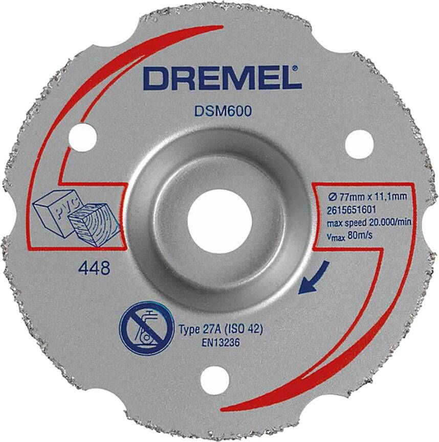 Dremel DSM20 multifunctionele carbide-verzinksnijschijf (DSM600) 2615S600JB