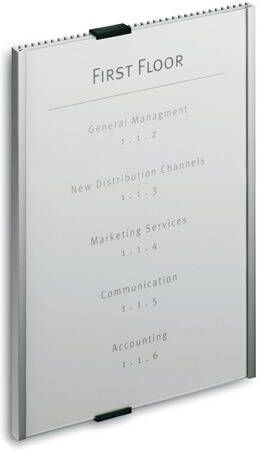 Durable Deur- infobord | B210xH297mm | controlevenster acryl | achterdeel aluminium | 1 stuk 480623