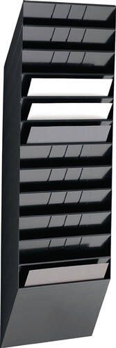 Durable Folderhouder | H1.040xB348xD95mm | aantal vakken 12 A4 dwars | polystyreen zwart | 1 stuk 1709781060