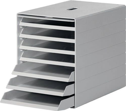 Durable Ladenbox | 7 laden m. intrekbare voorklep | grijs H322xB250xD365 mm | 1 stuk 1712001050