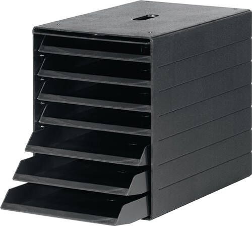 Durable Ladenbox | 7 laden m. intrekbare voorklep | zwart H322xB250xD365 mm | 1 stuk 1712001060