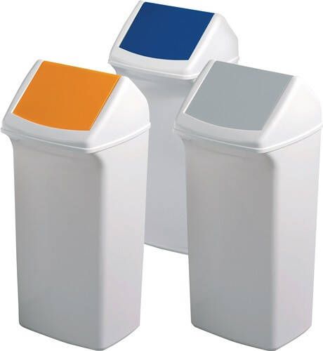 Durable Recyclingcontainer | 40 l H747xB320xD366mm | wit geel | met deksel | 1 stuk 9000468632