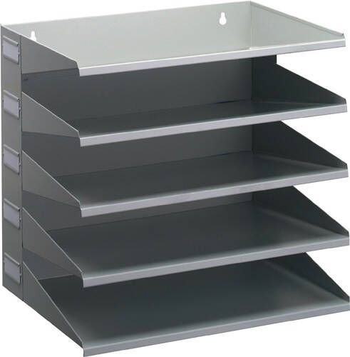 Durable Sorteerstation | 5 vakken | H330xB360xD250mm | staalplaat lichtgrijs RAL 7035 | 1 stuk 336010