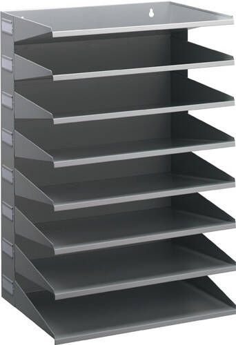Durable Sorteerstation | 8 vakken | H540xB360xD250mm | staalplaat lichtgrijs RAL 7035 | 1 stuk 336110