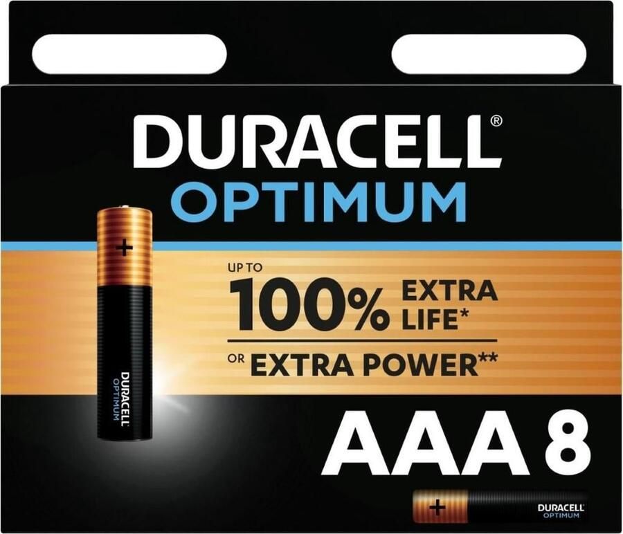 Duracell Optimum 200% batterij AAA blister(8) 3014012