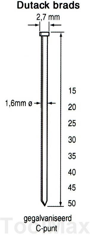 Dutack Brad SKN16 CRvs 50 mm doos 2.500 stuks 5138045