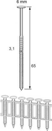 Dutack Coilnagel RNCS30.5 Nk 65mm sheetgebonden (kunststofgebonden) ds 4800 st 5245001