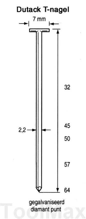 Dutack T-nagels | 32mm | 2000 stuks 5220037