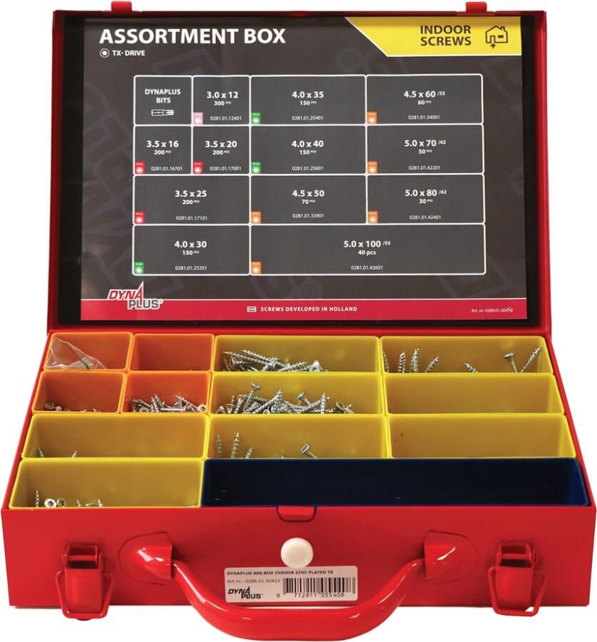Dynaplus Assortimentskoffer Indoor Verzinkt Tx | 1600-delig 0289.01.00410