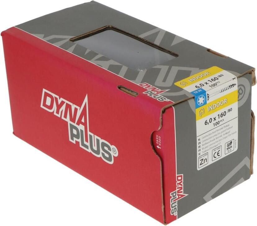 Dynaplus Constructieschroef Verzinkt Platkop Deeldraad +Snijpunt Torx TX30 6.0X200 80 | 100 stuks 0281.01.51401 - Foto 4