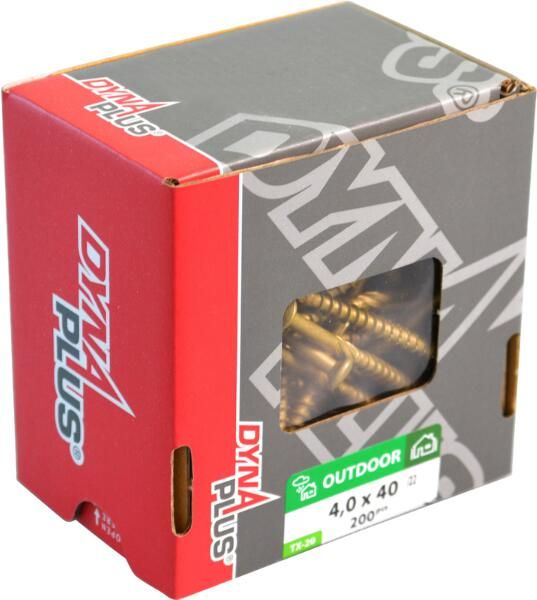 Dynaplus Gevelschroef Ar-Bronze Cilinderkop Deeldraad Zwarte Kop Torx TX15 4.0X50 28 | 200 stuks 0284.08.25905