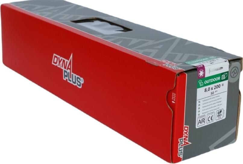 Dynaplus Houtbouwschroef Ar-Bronze Tellerkop deeldraad +Snijpunt Torx TX40 8.0X350 100 | 50 stuks 0286.08.64151 - Foto 2