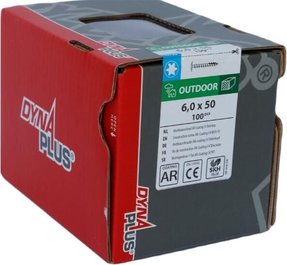 Dynaplus Houtbouwschroef Ar-Bronze Tellerkop Voldraad +Snijpunt Torx TX30 6.0X50 | 100 stuks 0286.08.49901