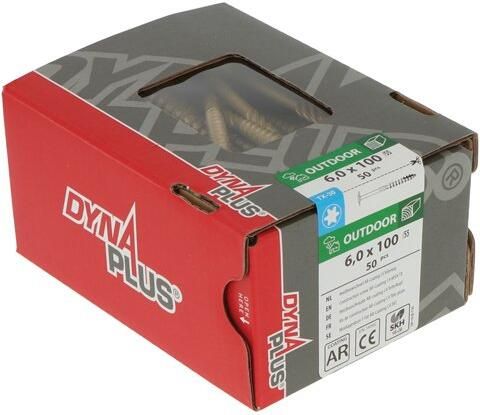 Dynaplus Houtbouwschroef Ar-Bronze Tk +Snijpunt Torx TX30 6.0X100 55 | 50 stuks 0286.08.50601